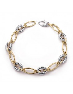18K PULSERA BICOLOR LIGERA 4.25GRS. 19.5CM @