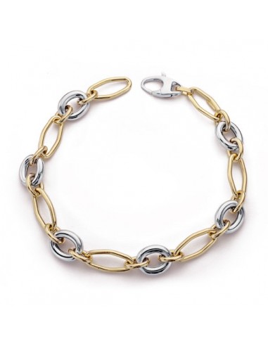 18K PULSERA BICOLOR LIGERA 4.25GRS. 19.5CM @