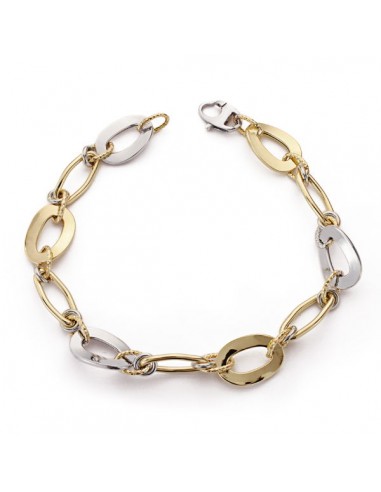 18K PULSERA BICOLOR LIGERA 4.55GRS. 18.5CM@