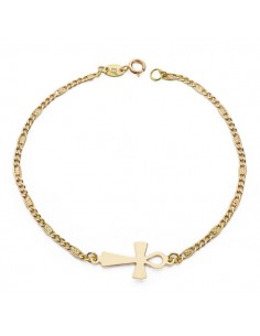 18K PULSERA CRUZ DE LA VIDA 19 CM. 1.40 GRS.