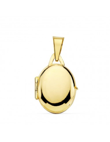 18K GUARDAPELO DIJE PORTAFOTOS OVAL ORO AMARILLO LISO 18X14 MM