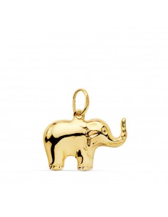 18K COLGANTE AMULETO ORO AMARILLO ELEFANTE LISO 16X10 MM