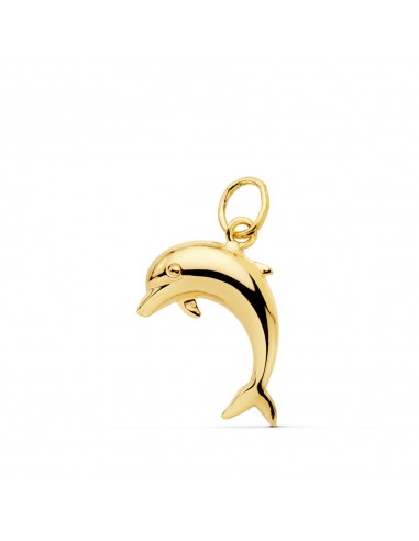 18K COLGANTE AMULETO  ORO AMARILLO DELFIN LISO 17X12 MM
