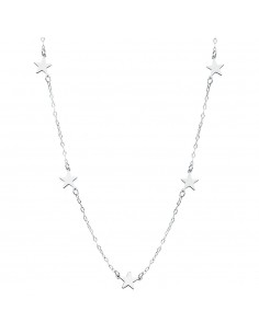 18K GARGANTILLA ESTRELLAS ORO BLANCO 42CM