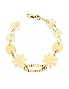18K PULSERA FLORES CHAPITAS 20CM. 4,80 GRS