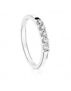 18K ALIANZA O ANILLO DE  DIAMANTES DE LABORATORIO TALLA BRILLANTE ORO BLANCO 0 300 QTS. PUREZA VS2 COLOR G
