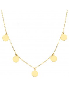 18K GARGANTILLA ORO AMARILLO PLACA CHAPAS LISAS 7 MM CADENA FORZADA 45CM