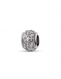 18K COLGANTE ORO BLANCO BOLA 6X5 MM