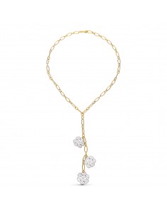 18K GARGANTILLA ORO BICOLOR FLORES