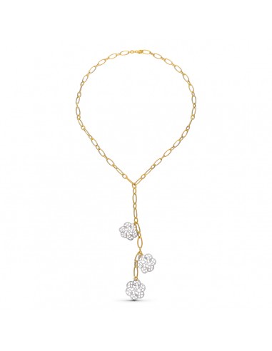 18K GARGANTILLA ORO BICOLOR FLORES