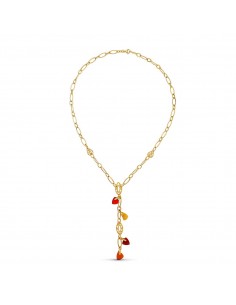 18K GARGANTILLA ORO AMARILLO PIEDRAS COLOR