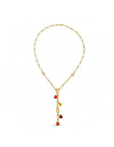 18K GARGANTILLA ORO AMARILLO PIEDRAS COLOR