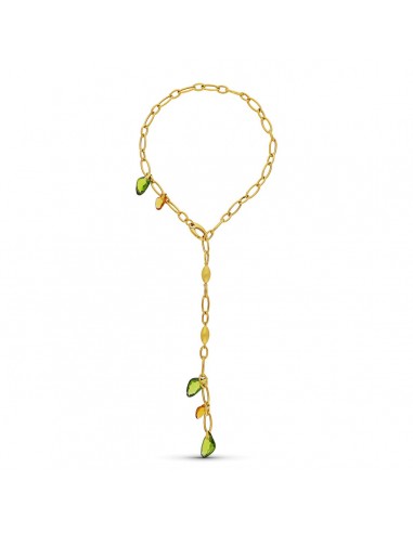 18K GARGANTILLA ORO AMARILLO PIEDRAS COLOR
