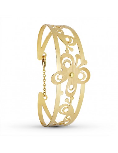 18K PULSERA ORO AMARILLO MARIPOSA LASER. 19 MM