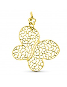 18K COLGANTE ORO AMARILLO MARIPOSA CALADO 40X33 MM