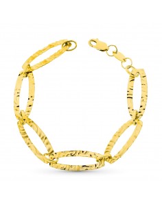 18K PULSERA ORO AMARILLO ESLABONES LABRADOS