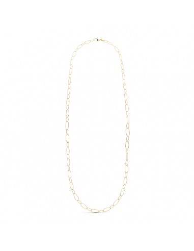 18K GARGANTILLA ORO AMARILLO ESLABON DIAMANTADO 80CM