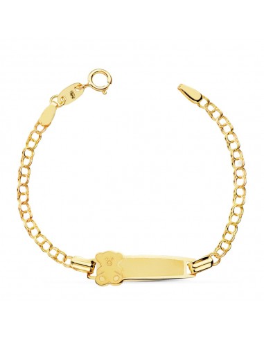 18K PULSERA ESCLAVA ORO AMARILLO OSO 12.5 CM