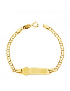18K PULSERA ESCLAVA ORO AMARILLO BEBE RELOJ CHAPA: 21 4 X 4 8 MM. LARGO: 12 CM. ANCHO ESLABON HUNGARA: 2 MM