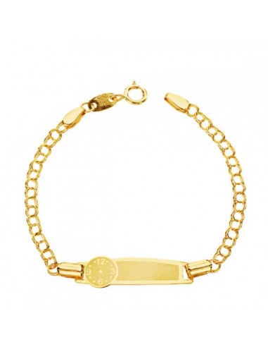 18K PULSERA ESCLAVA ORO AMARILLO BEBE RELOJ CHAPA: 21 4 X 4 8 MM. LARGO: 12 CM. ANCHO ESLABON HUNGARA: 2 MM