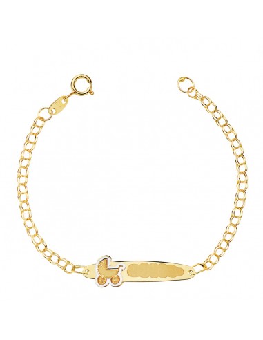 18K PULSERA ESCLAVA HÚNGARA CARRITO ORO AMARILLO 13.5CM