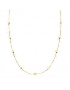 18K CADENA ORO AMARILLO MACIZA CON BOLAS LISAS 3MM 50CM
