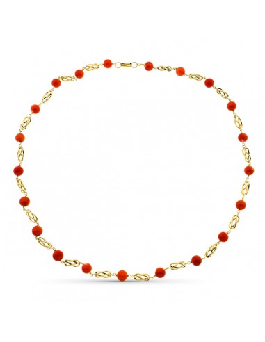 18K GARGANTILLA ORO AMARILLO JAULA CORAL FINO JAPONES 7.5 MM 60CM