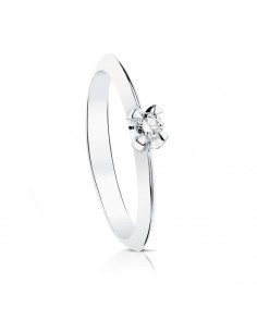 18K SOLITARIO DIAMANTE NATURAL TALLA BRILLANTE ORO BLANCO 0 100 QTS. SI-H