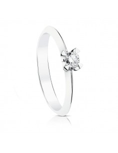 18K SOLITARIO DIAMANTE NATURAL TALLA BRILLANTE ORO BLANCO 0 150 QTS. SI-H