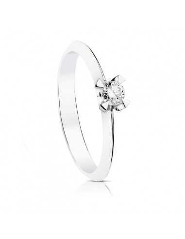 18K SOLITARIO DIAMANTE NATURAL TALLA BRILLANTE ORO BLANCO 0 150 QTS. SI-H