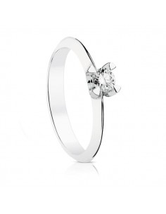 18K SOLITARIO DIAMANTE NATURAL TALLA BRILLANTE ORO BLANCO 0.200 QTS. SI-H