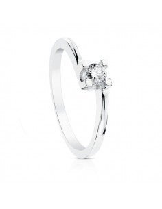 18K SOLITARIO DIAMANTE NATURAL  TALLA BRILLANTE ORO BLANCO 0.200 QTS. SI-H