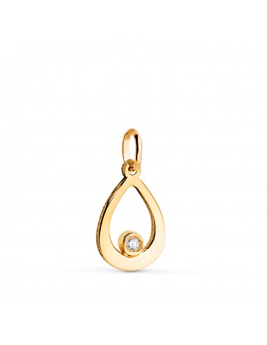 18K COLGANTE ORO AMARILLO GOTA DIAMANTE NATURAL TALLA BRILLANTE 0 016 QTES. H-SI. MEDIDA: 12 5 X 8 MM