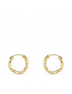 18K AROS ORO AMARILLO HUECOS RETORCIDOS. 12X2 MM