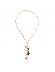 18K GARGANTILLA ORO AMARILLO PIEDRAS COLOR