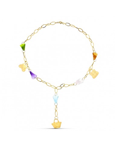 18K GARGANTILLA ORO AMARILLO PIEDRAS Y MOTIVOS
