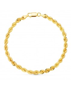 18K PULSERA ORO AMARILLO CORDON SALOMONICO. ANCHO 4 3 MM LARGO 19CM