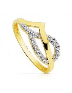 18K SORTIJA BICOLOR CIRCONITAS CUERPO: 2 MM