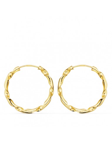 18K AROS ORO AMARILLO HUECOS RETORCIDOS. 20X2 MM