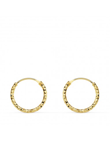18K AROS ORO AMARILLO RETORCIDO TALLADO 13X1.30 MM