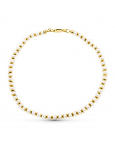 18K PULSERA ORO AMARILLO PERLA 18.5 CM
