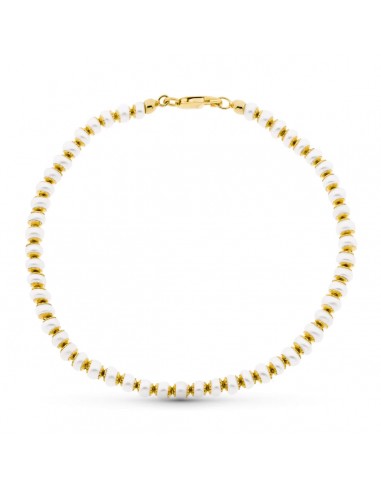 18K PULSERA ORO AMARILLO PERLA 18.5 CM