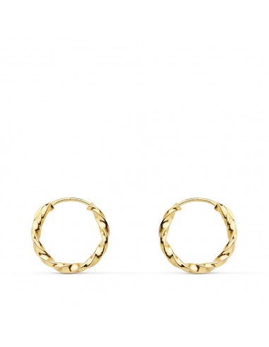 18K AROS ORO AMARILLO HUECOS GALLONEADOS. 12X1.50 MM