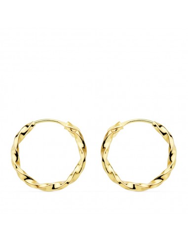 18K AROS ORO AMARILLO HUECOS GALLONEADOS. 14X1.5 MM