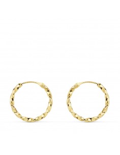 18K AROS ORO AMARILLO HUECOS GALLONEADOS. 16X1.50 MM