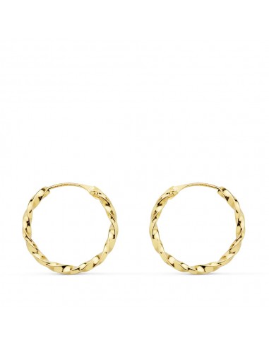 18K AROS ORO AMARILLO HUECOS GALLONEADOS. 16X1.50 MM
