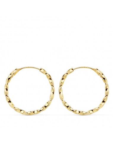 18K AROS ORO AMARILLO GALLONEADOS HUECOS 20X1.50 MM