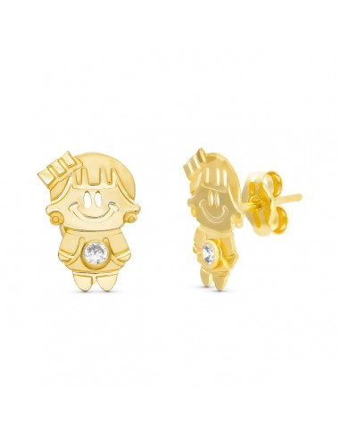 18K PENDIENTES ORO AMARILLO NENA 11X7 MM CON CIRCONITA CIERRE PRESION