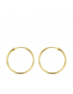 18K AROS ORO AMARILLO MEDIA CAÑA LIGEROS 18X3 MM