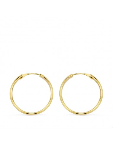 18K AROS ORO AMARILLO MEDIA CAÑA LIGEROS 18X3 MM